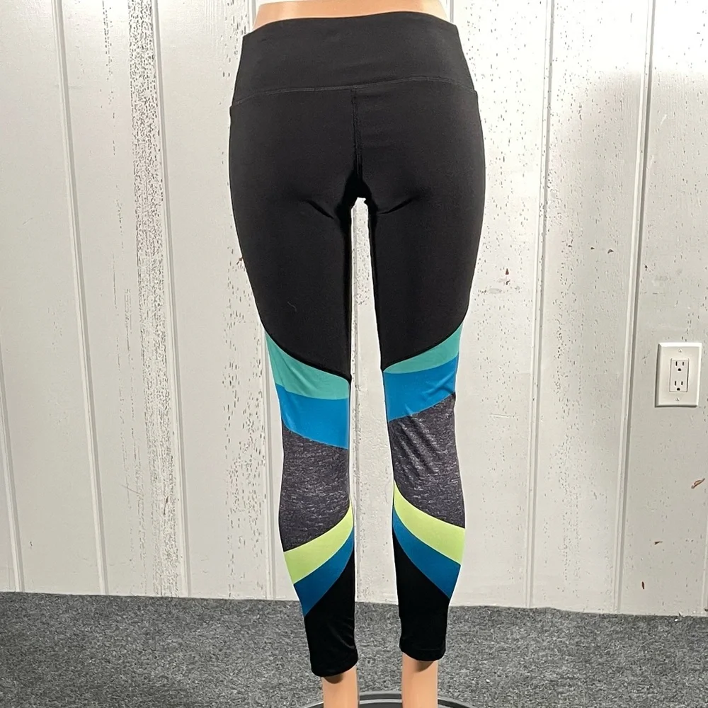 *RBX Women's  Black Stripe Leggings Sz L